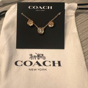 Coach Rose gold stud earring necklace set